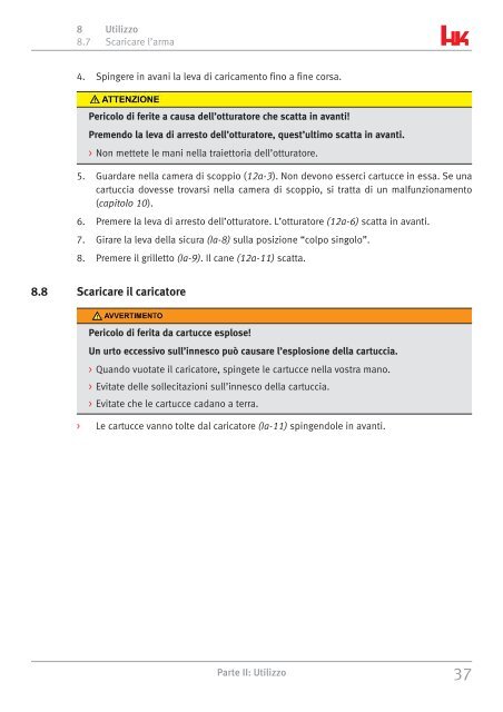 Manuale istruzioni Fucile semiautomatico MR223 - Bignami