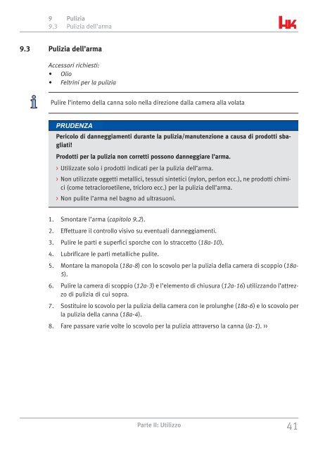 Manuale istruzioni Fucile semiautomatico MR223 - Bignami