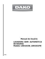 Manual do Usuário LAVADORA SEMI AUTOMÁTICA DE ... - Dako