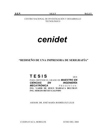 Rediseño de una impresora de serigrafía. - Cenidet