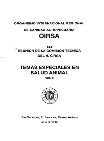 TEMAS ESPECIALES EN SALUD ANIMAL - oirsa