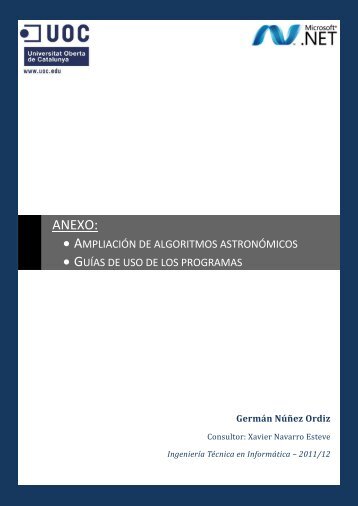Anexo I: Ampliación de algoritmos astronómicos 1.