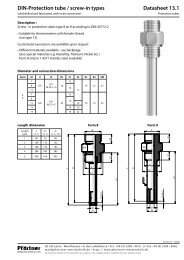 DIN-Protection tube / screw-in types Datasheet 13.1