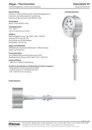 Abgas - Thermometer Datenblatt 45