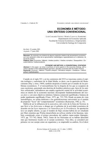 economía e método: una síntesis convencional - Universidade de ...