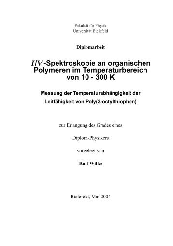 I/V-Spektroskopie an organischen Polymeren im Temperaturbereich ...