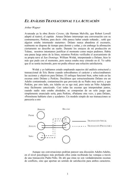 AT y actuación.(Arthur Wagner) - eric berne