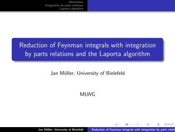 Reduction of Feynman integrals with integration by parts relations ...