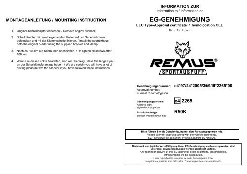 EG-GENEHMIGUNG - Phoenix Motorrad Tuning