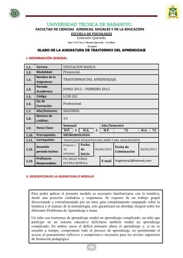 TRASTORNOS DEL APRENDIZAJE..pdf - Universidad Técnica de ...