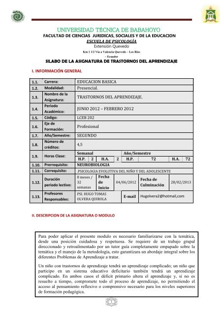 TRASTORNOS DEL APRENDIZAJE..pdf - Universidad Técnica de ...