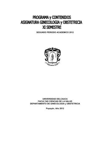 contenido programatico pregrado ginecologia xi semestre ii periodo ...