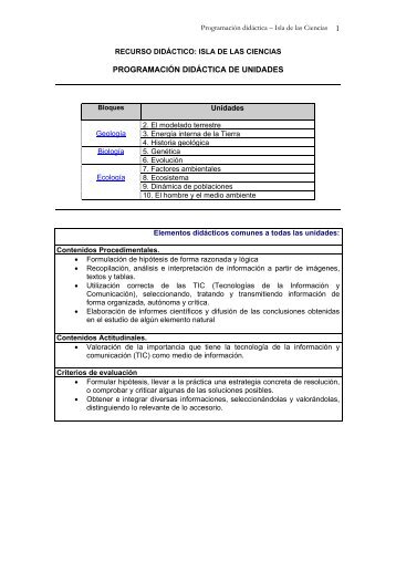 PROGRAMACIÓN DIDÁCTICA DE UNIDADES - Educatrachos