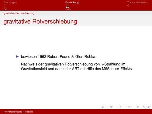 Rotverschiebung - redshift - Universität Bielefeld