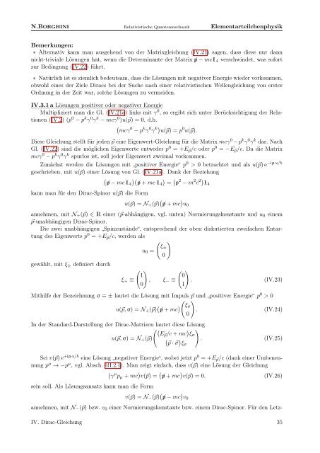 Lösung der Dirac-Gleichung