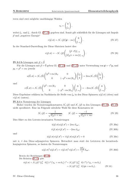 Lösung der Dirac-Gleichung