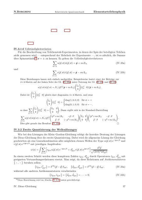 Lösung der Dirac-Gleichung