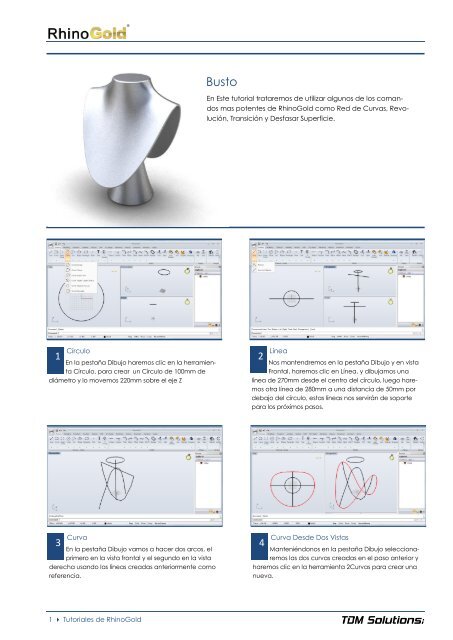 1 > Tutoriales de RhinoGold Círculo Línea Curva Curva Desde Dos ...