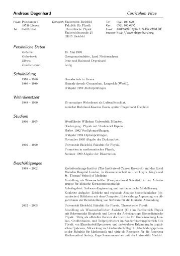 Andreas Degenhard Curriculum Vitae Persönliche Daten ...