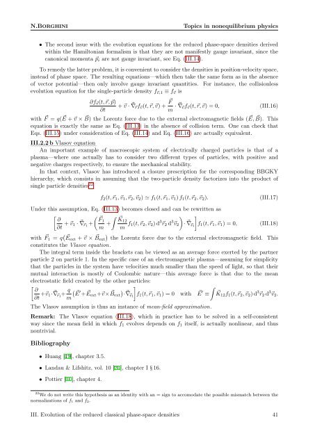 Time evolution of reduced phase-space densities. BBGKY hierarchy