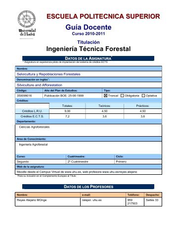 Selvicultura y Repoblaciones Forestales