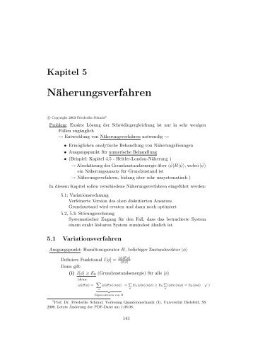 Vorlesung Quantenmechanik (I) - Universität Bielefeld