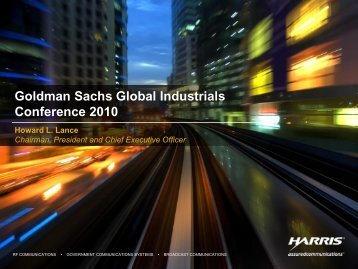 Goldman Sachs Global Industrials Conference 2010