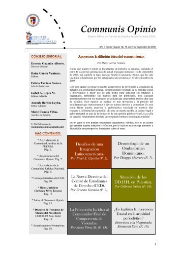 Communis Opinio - Pontificia Universidad Católica Madre y Maestra