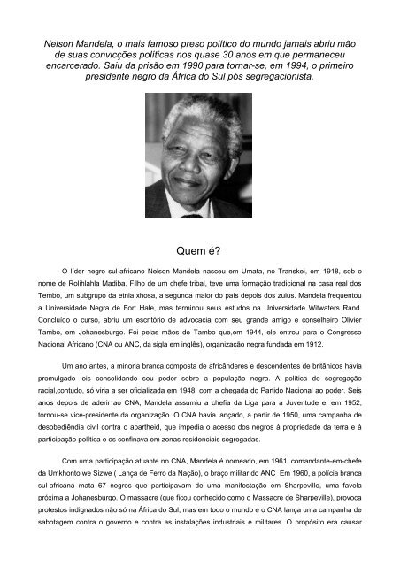 Coletânea de Crônicas Da Agl, PDF, Nelson Mandela