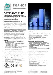 INFO: OPTIDRIVE-PLUS, vektorgeregelt, Vorgängermodell - Pophof