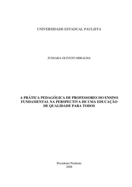 A prática pedagógica dos professores do ensino fundamental