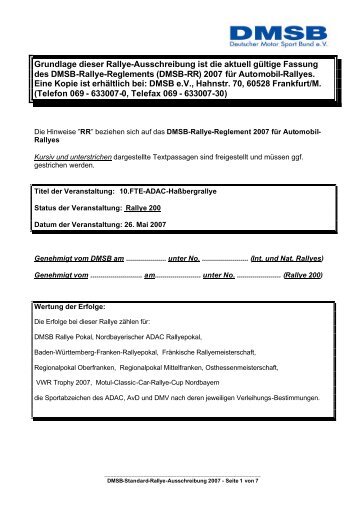 Kurzausschreibung (PDF) - AC Ebern