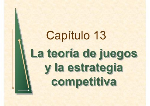 Capítulo 13 La teoría de juegos y la estrategia competitiva La teoría ...