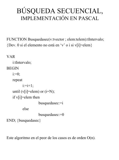 ALGORITMOS DE BÚSQUEDA Y ORDENACIÓN