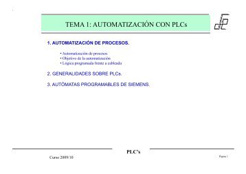 TEMA 1: AUTOMATIZACIÓN CON PLCs