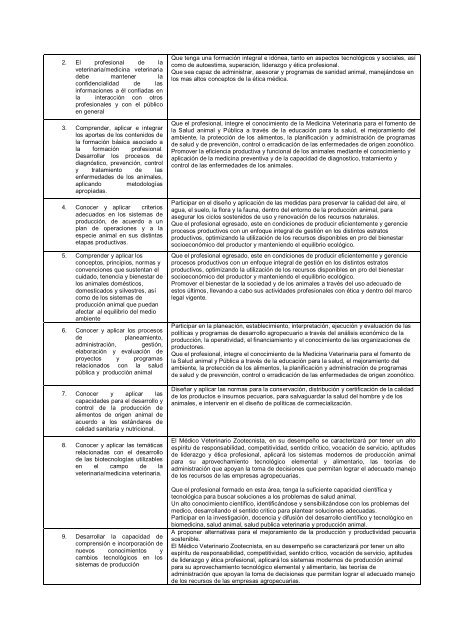 Tabla de Coherencia - Facultad de Ciencias Veterinarias