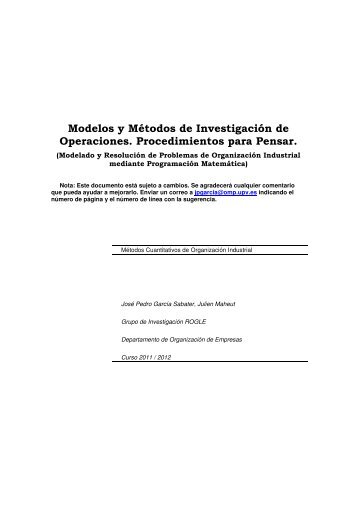 Modelos y Métodos de Investigación de Operaciones - Universidad ...