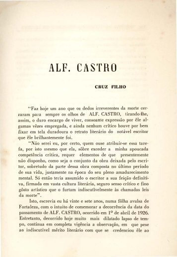 Alf. Castro - Cruz Filho - Portal da História do Ceará
