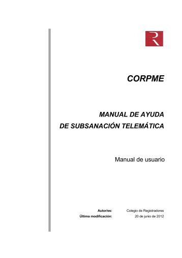 corpme manual de ayuda de subsanación telemática