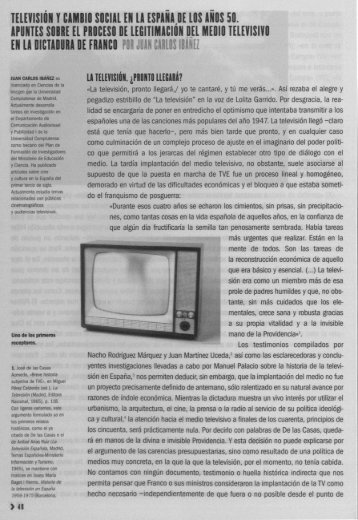 Televisión y cambio social en la España de los años 50
