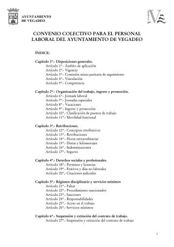 Convenio colectivo para el personal laboral del Ayto. de Vegadeo ...
