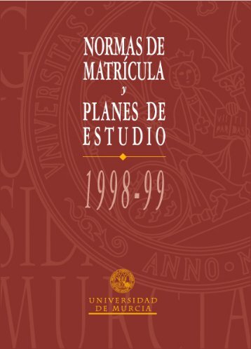 Normas de matrícula y planes de estudio 1998-99