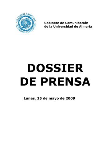 01 PORTADA DOSSIER DE PRENSA - Universidad de Almería