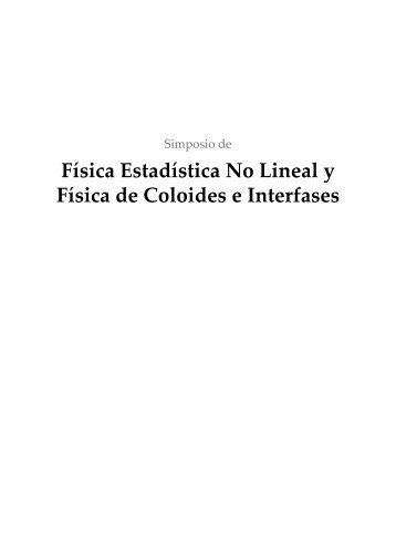 Física Estadística No Lineal y Física de Coloides e Interfases