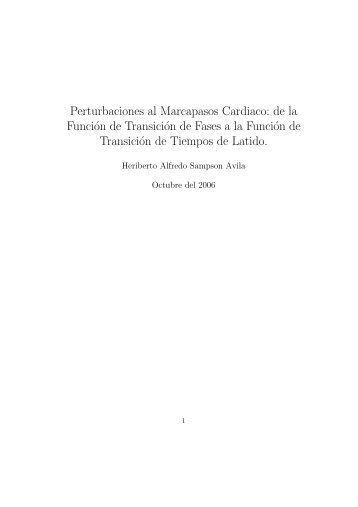 Perturbaciones al Marcapasos Cardiaco - Modelación Matemática y ...