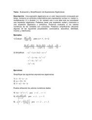 Tema: Evaluación y Simplificación de Expresiones Algebraicas ...