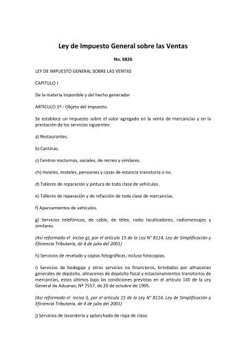 Ley de Impuesto General sobre las Ventas - Ministerio Público