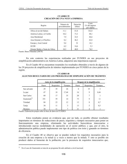 Simplificación de trámites para la creación de empresas - Fundes