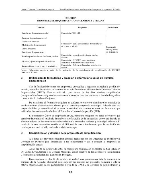 Simplificación de trámites para la creación de empresas - Fundes