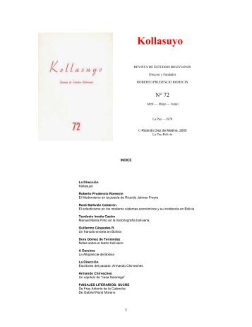 Revista Kollasuyo número 72 -L- 1970 – 1231kb - andes